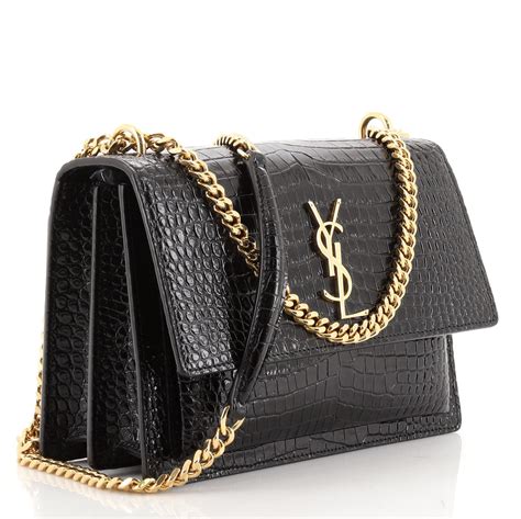 yves saint laurent sac sunset croco|Saint Laurent sunset crossbody bag.